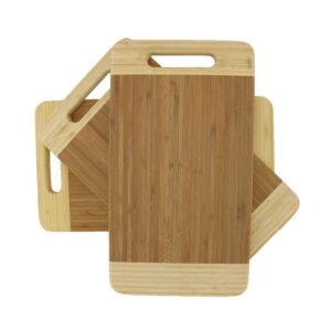 Bamboo Cutting Board Two-Toned w/ Handle 14.2" x 7.9" x 0.75"
