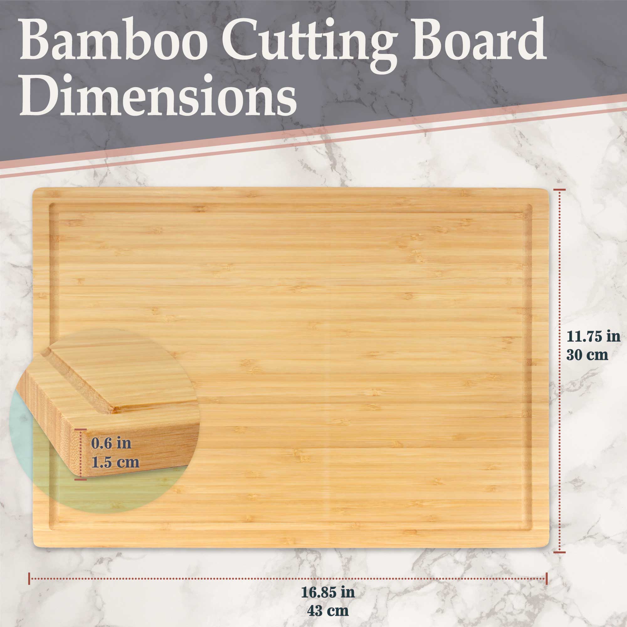 Bamboo Grooved Cutting 16.85" x 11.75" x 0.5"/0.6" - Image 11