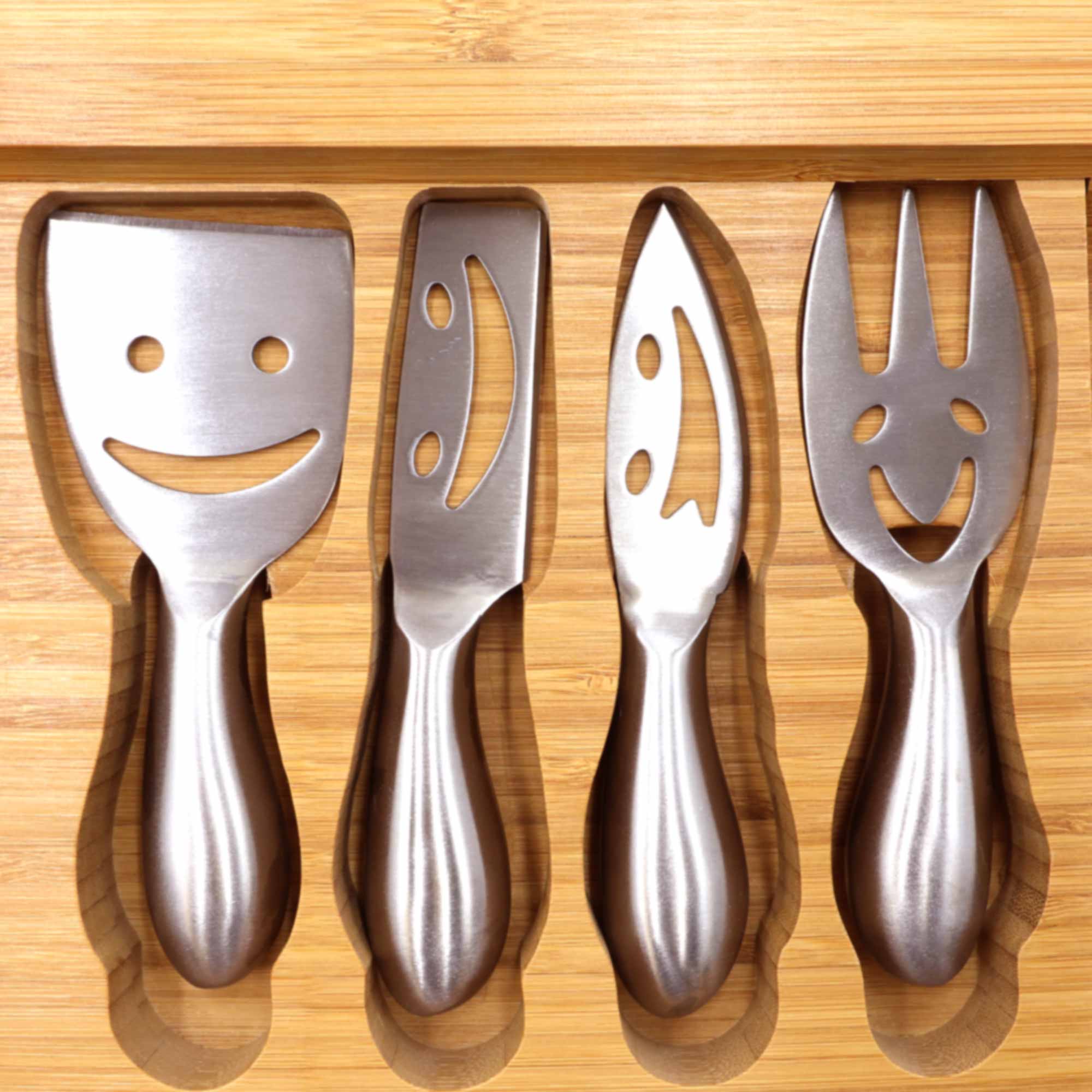 Bamboo Cheese and Sushi Board with Cutlery Set - Image 3