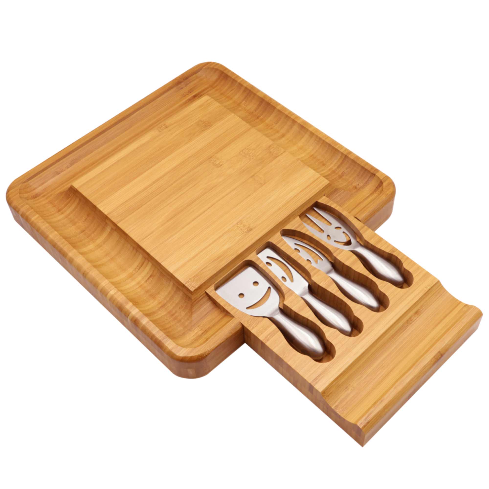 Bamboo Cheese and Sushi Board with Cutlery Set - Image 7