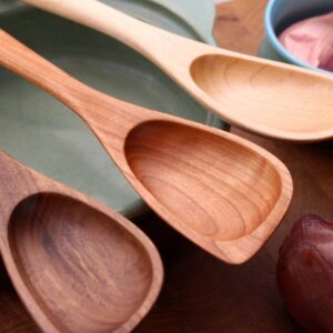 Hybrid wooden roux spoon spatula spoon hand made from Walnut, Cherry, or Maple wood