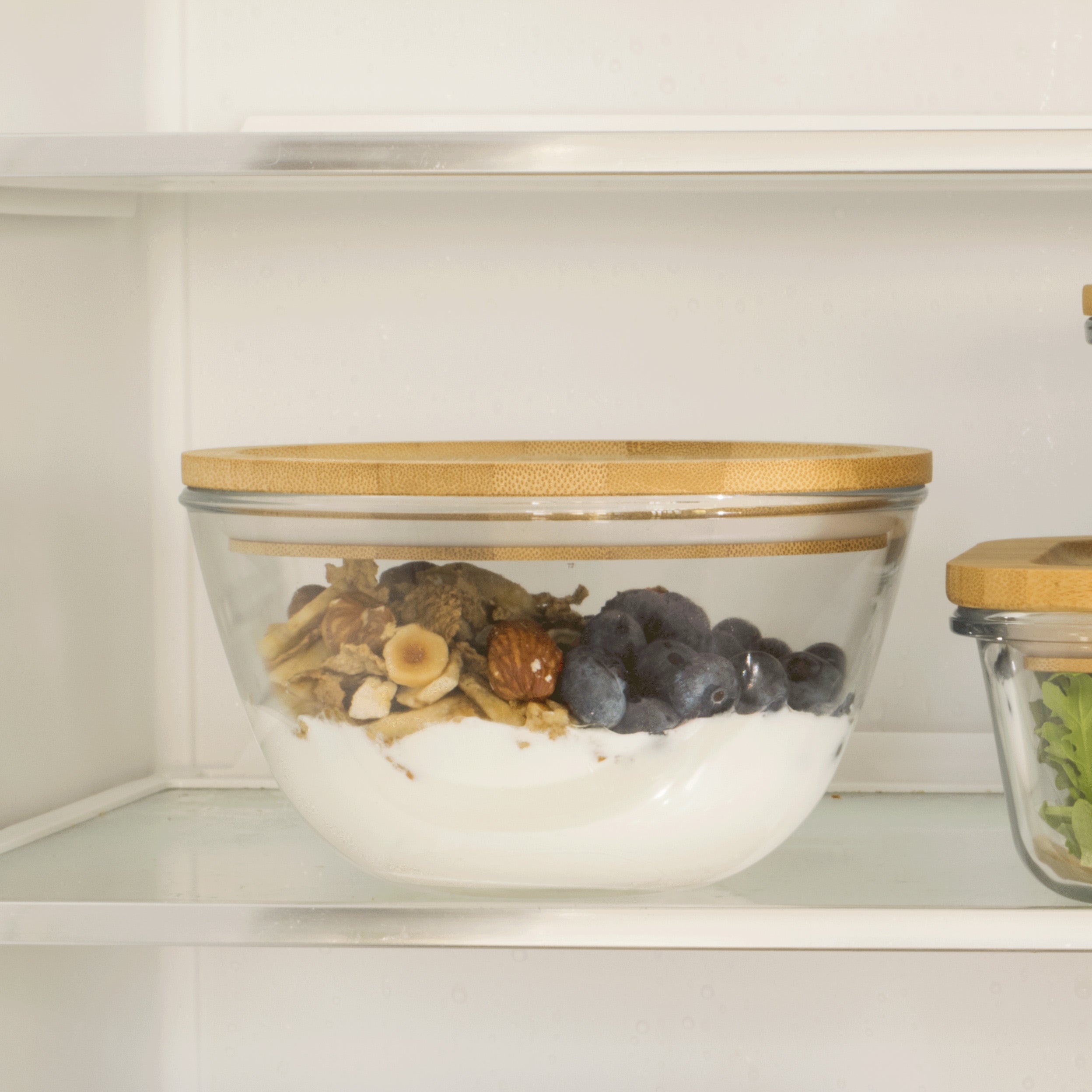 Glass Bowl With Bamboo Lid 770ml - Image 2