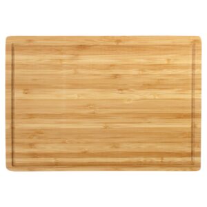 Flat Grooved Thin Bamboo Cutting Board 13" x 9" x 0.4"